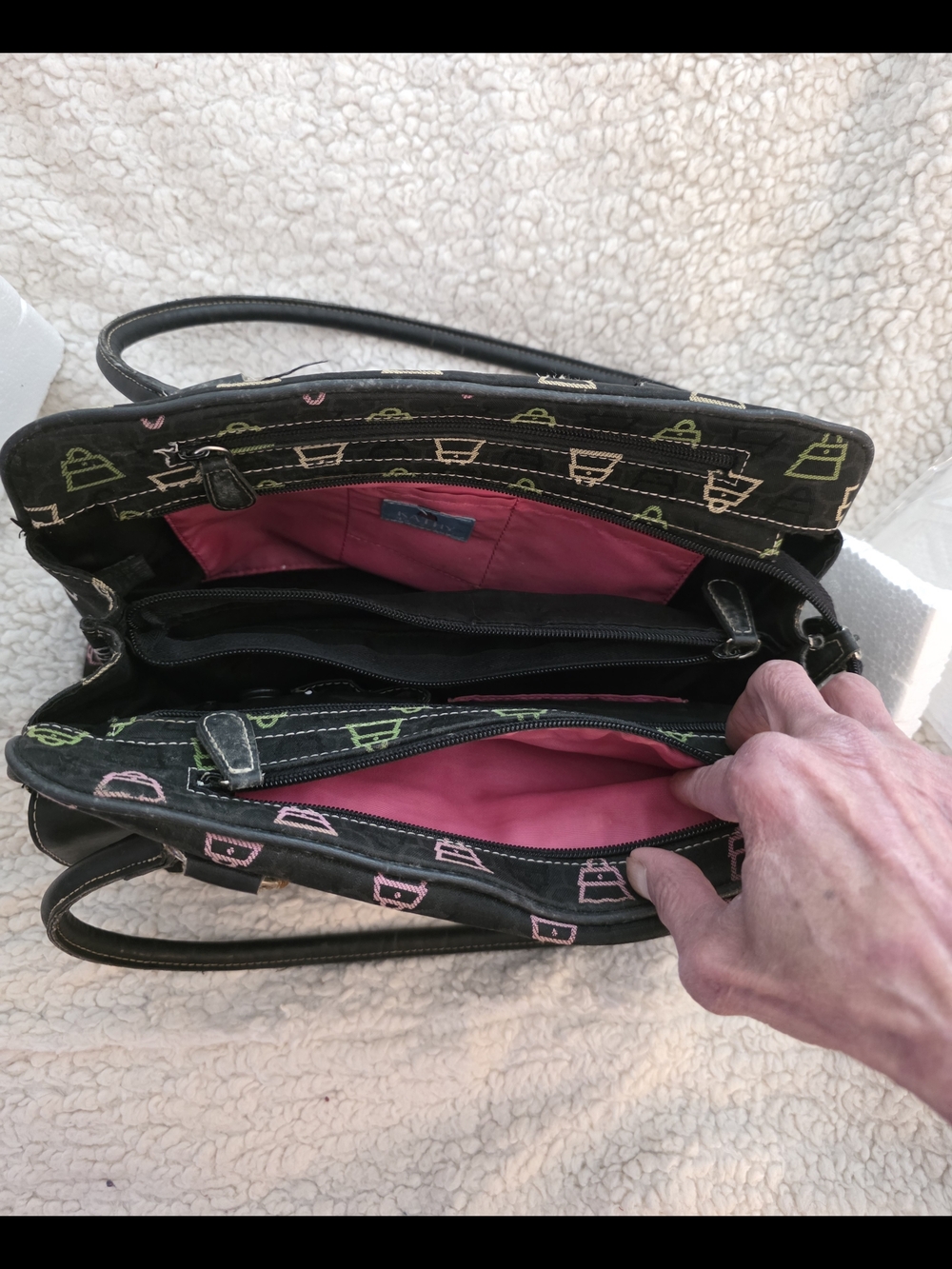 KVZ - Black Shoulder Bag with Multicolor Icon Print - Picture 5 of 9